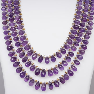 Natural Amethyst faceted drops