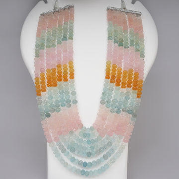 Multi Aquamarine carved melons