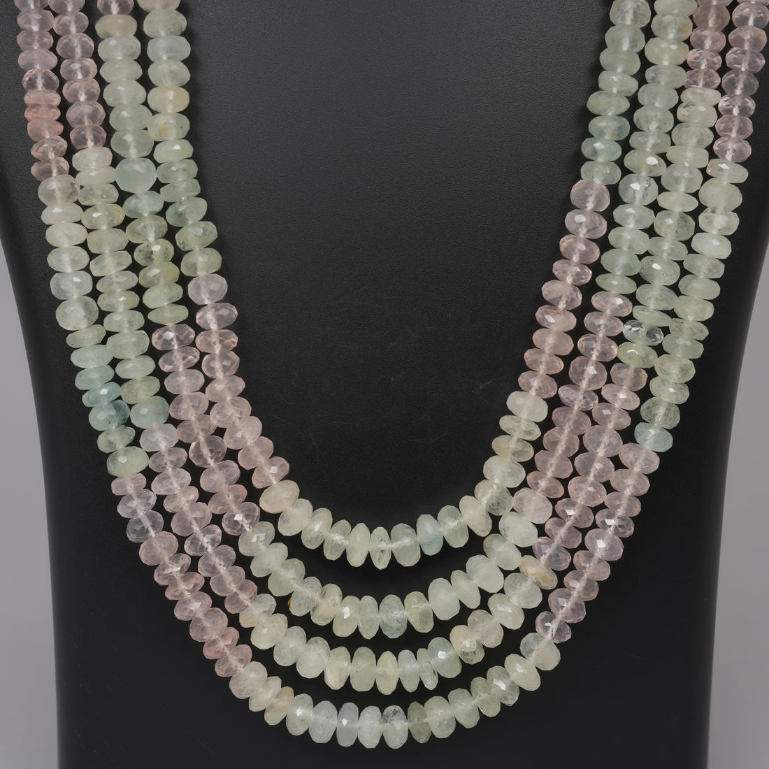 Natural Aquamarine& Rose Quartz Faceted beads