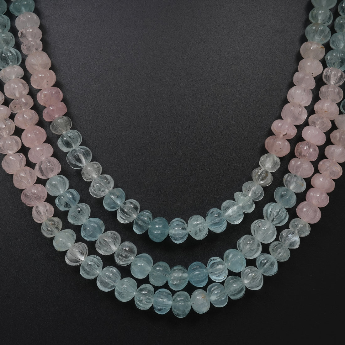 Multi Aquamarine Carved Melons