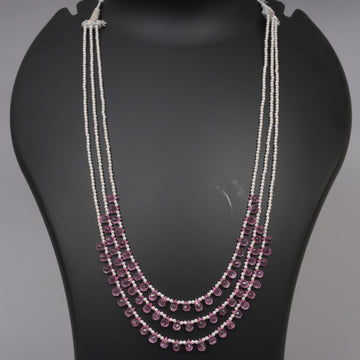 Natural Pink Topaz Faceted Drops with Pearls