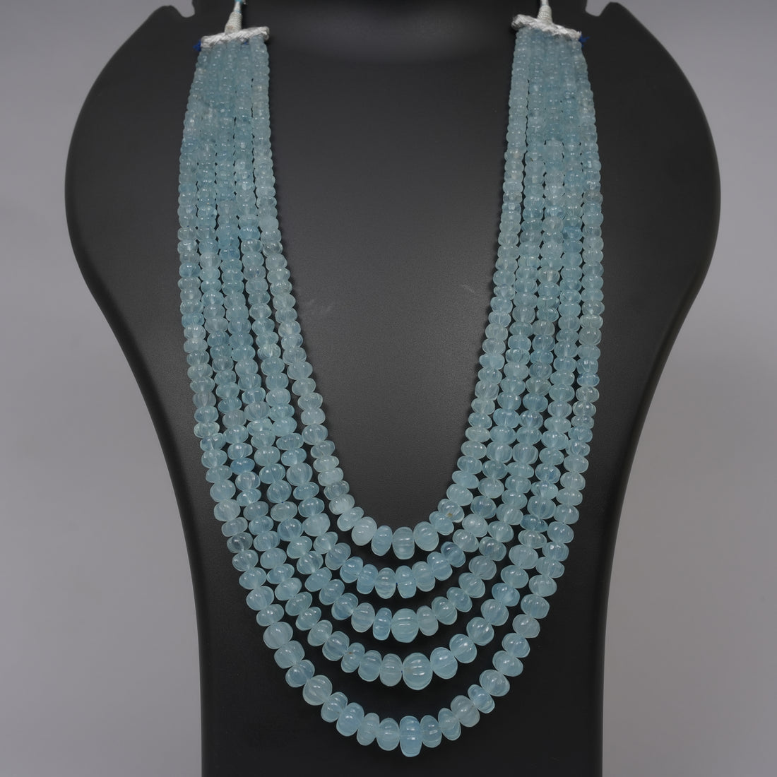 Natural Blue Aquamarine Carved Melons