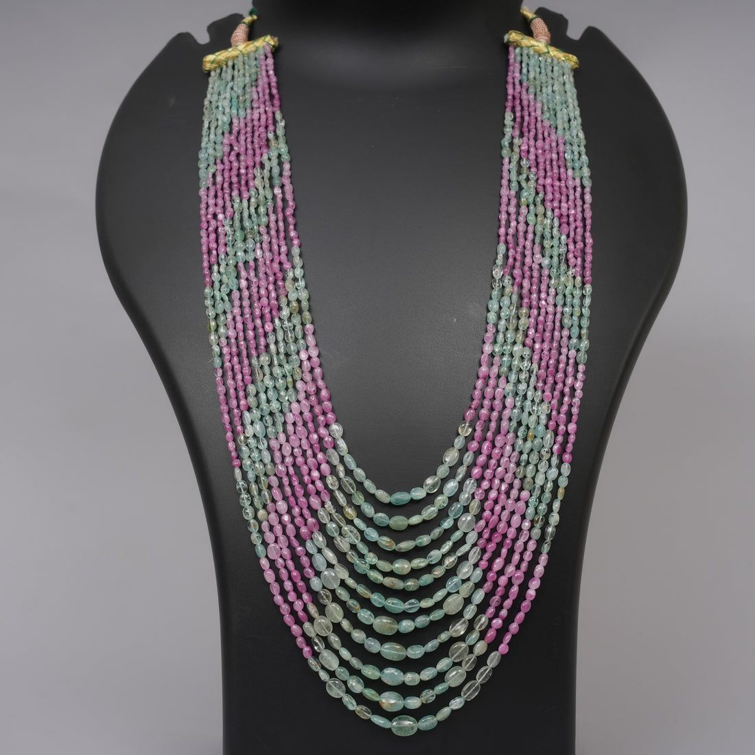 Natural Colombian Emerald Smooth ovals with Natural Pink Sapphire smooth ovals