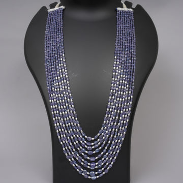 Natural Tanzanite Smooth Ovals with Pearls
