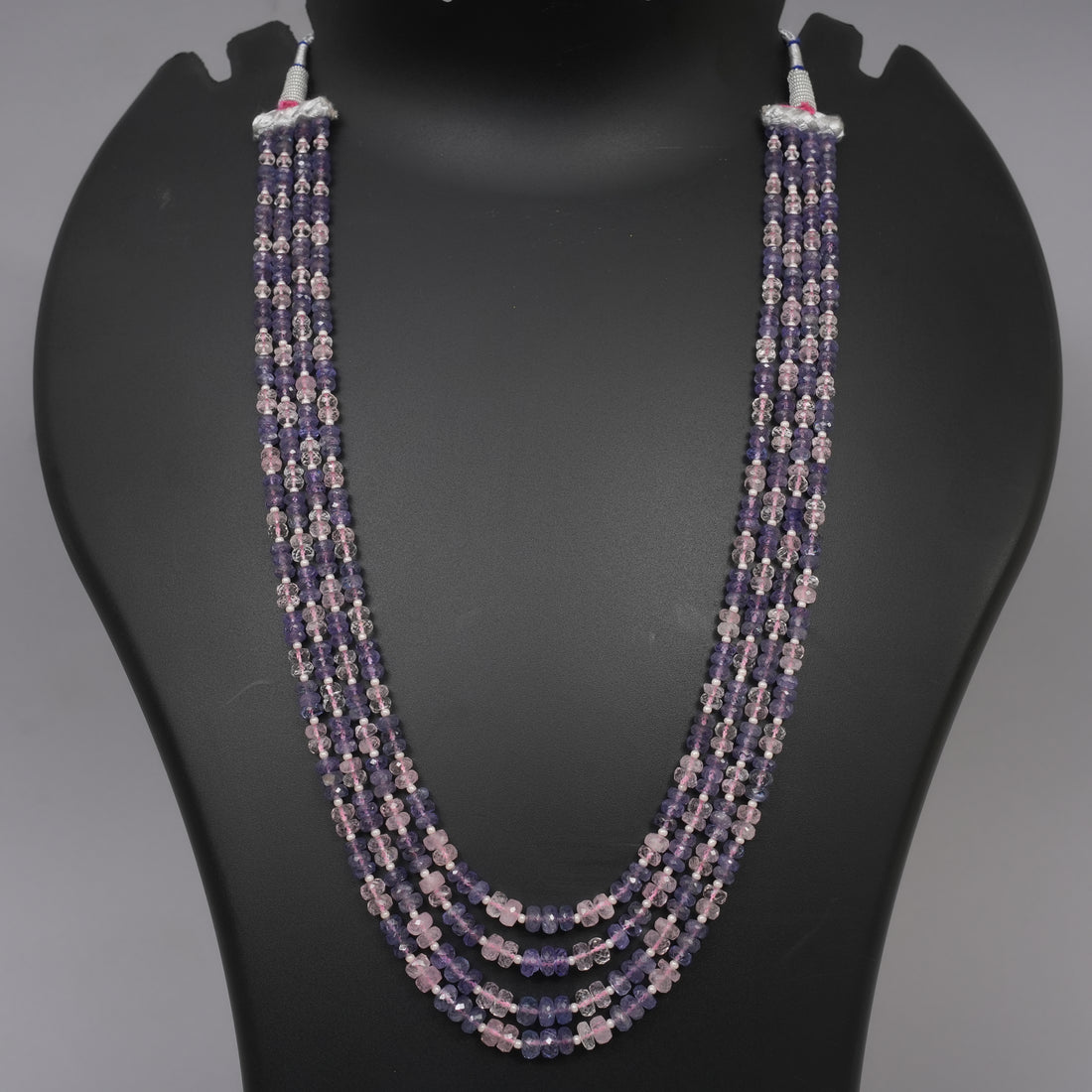 Natural Tanzanite + Morganite Faceted Beads