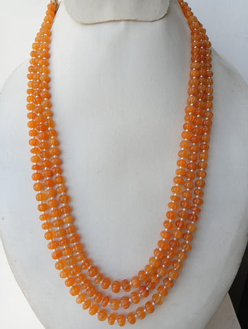 Natural Carnelian Carved Melon Necklace Jewelry