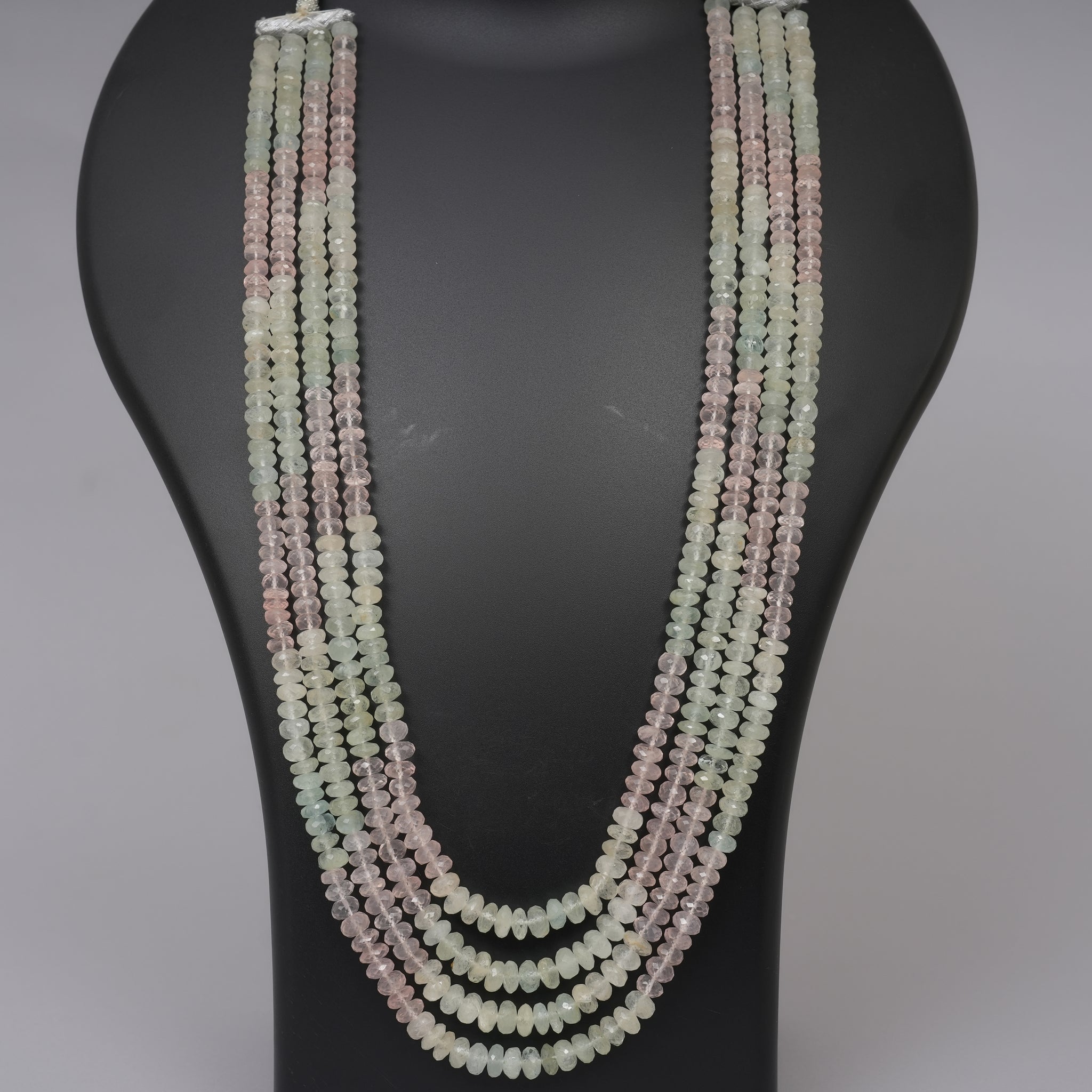 Natural Aquamarine& Rose Quartz Faceted beads