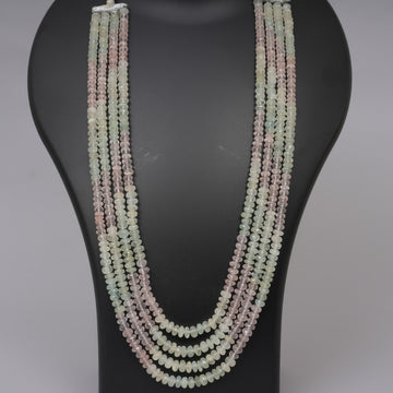Natural Aquamarine& Rose Quartz Faceted beads
