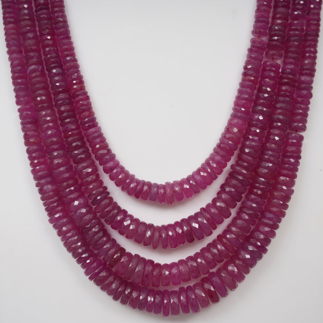Natural Ruby Faceted Wheel Beads
