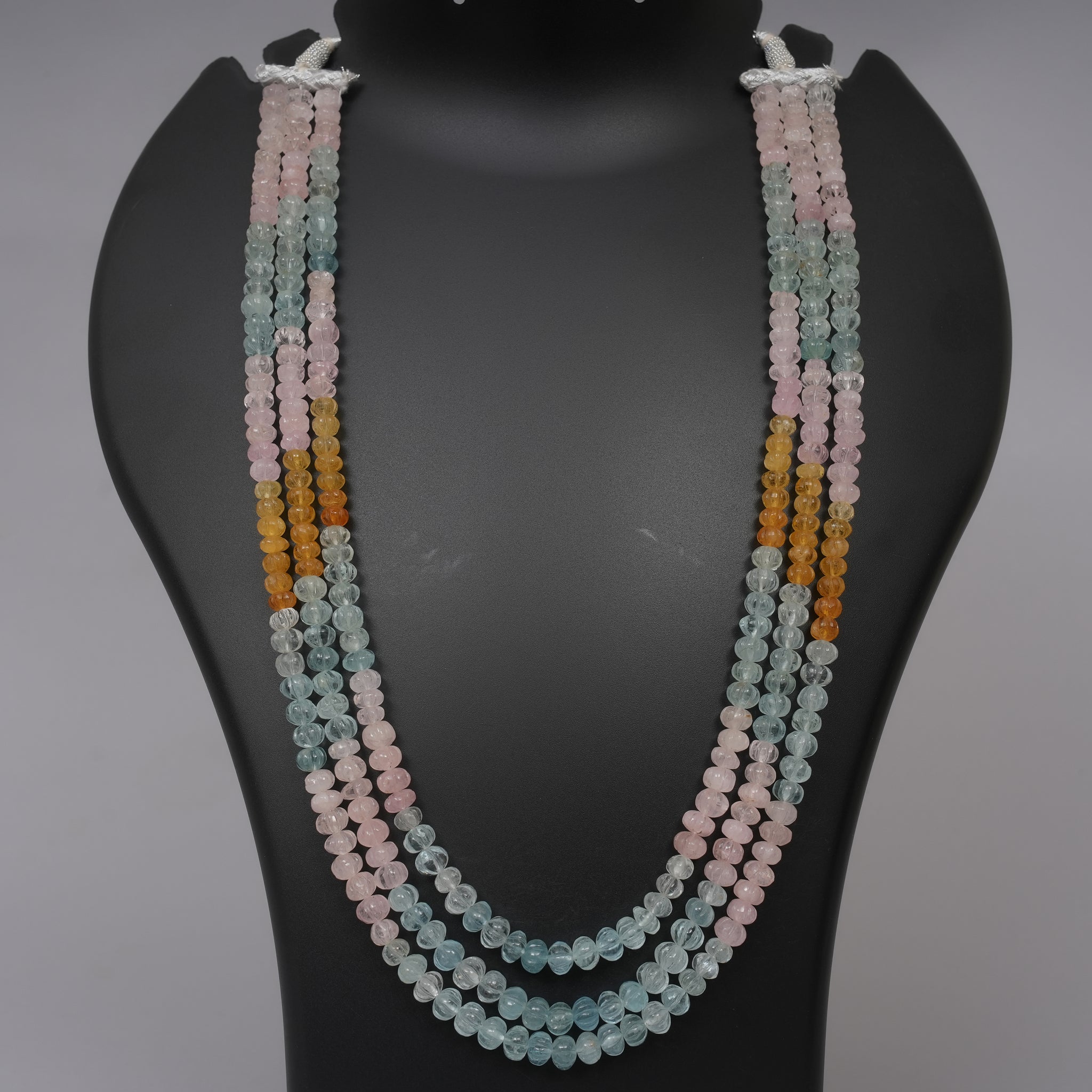 Multi Aquamarine Carved Melons