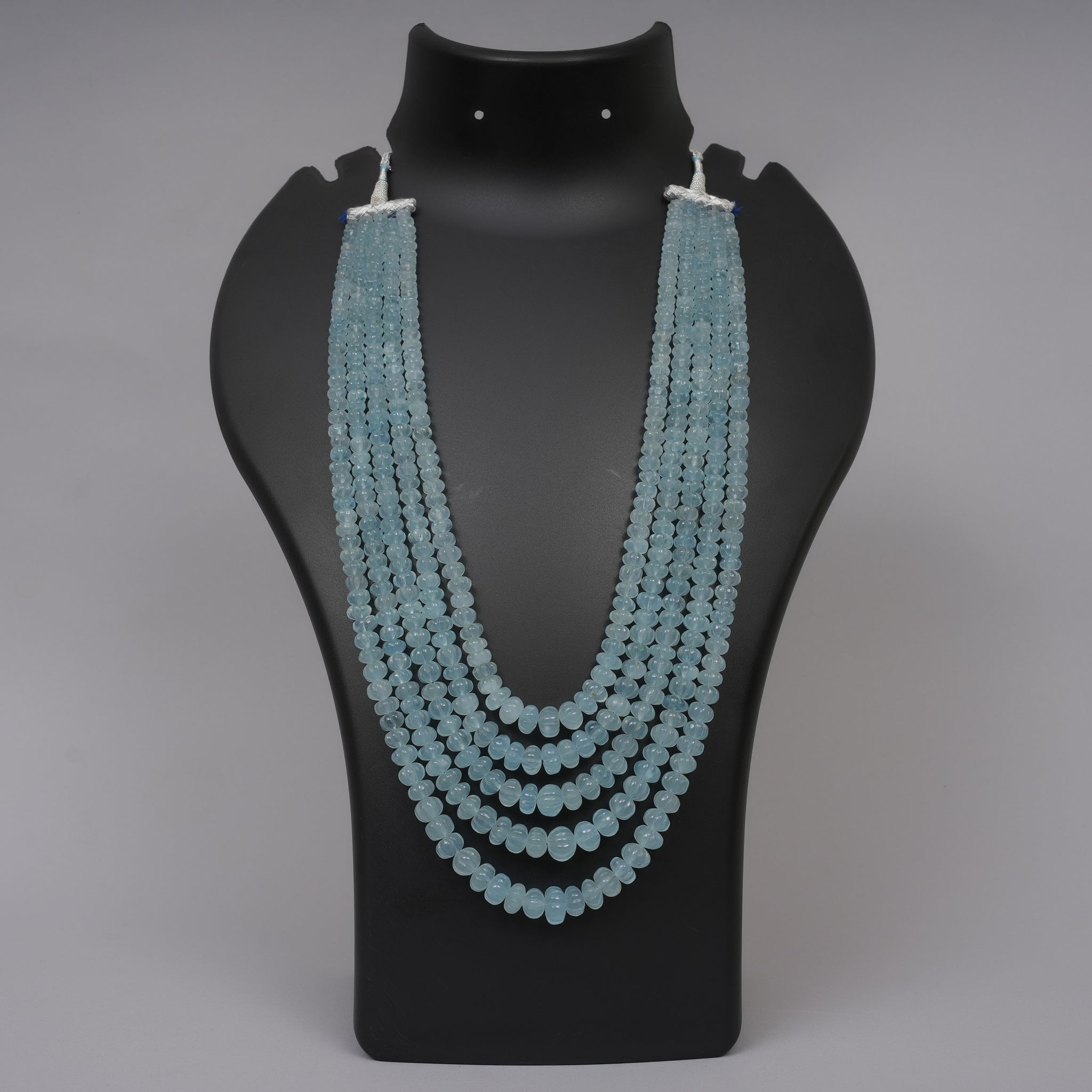 Natural Blue Aquamarine Carved Melons
