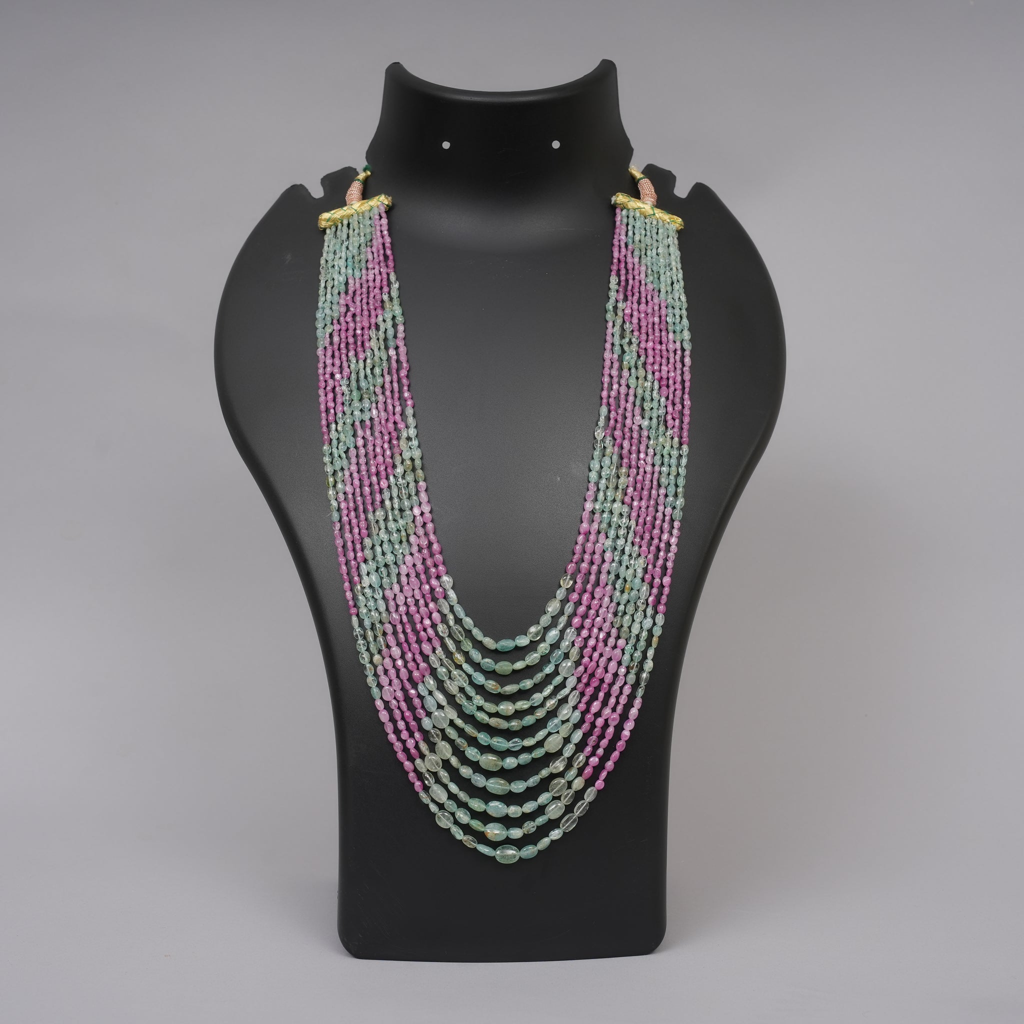Natural Colombian Emerald Smooth ovals with Natural Pink Sapphire smooth ovals