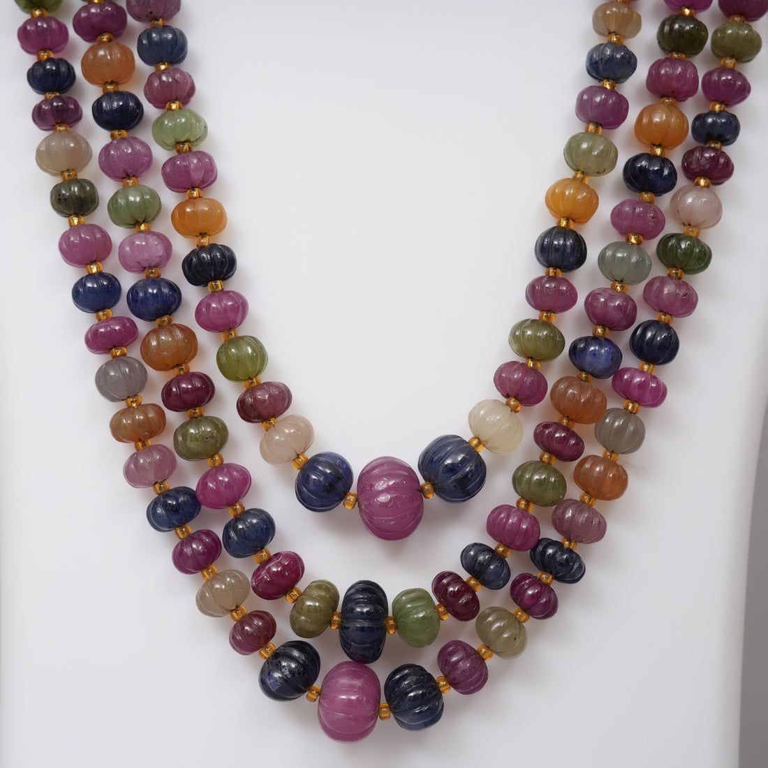 Natural Multi Sapphire Carved Melons