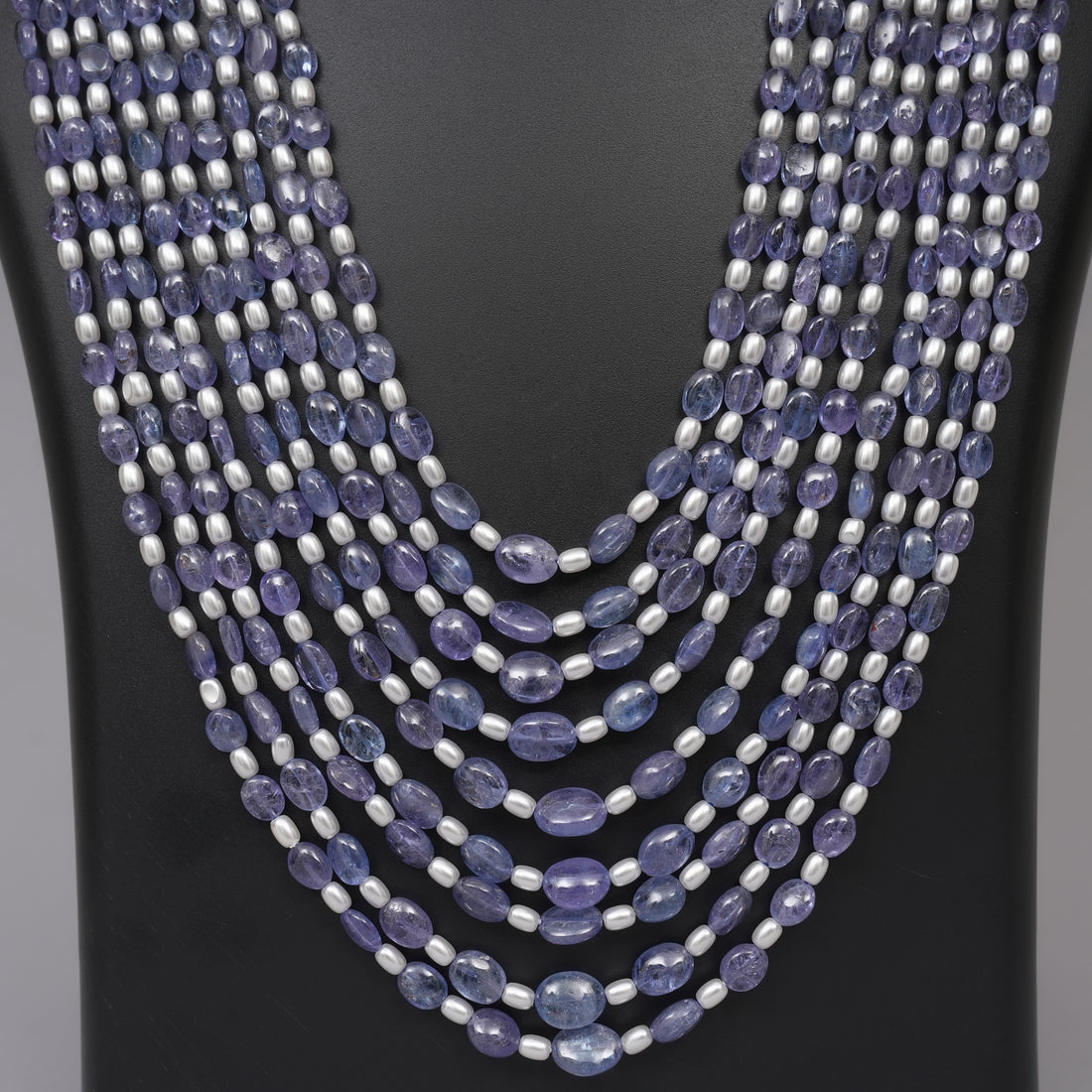 Natural Tanzanite Smooth Ovals with Pearls