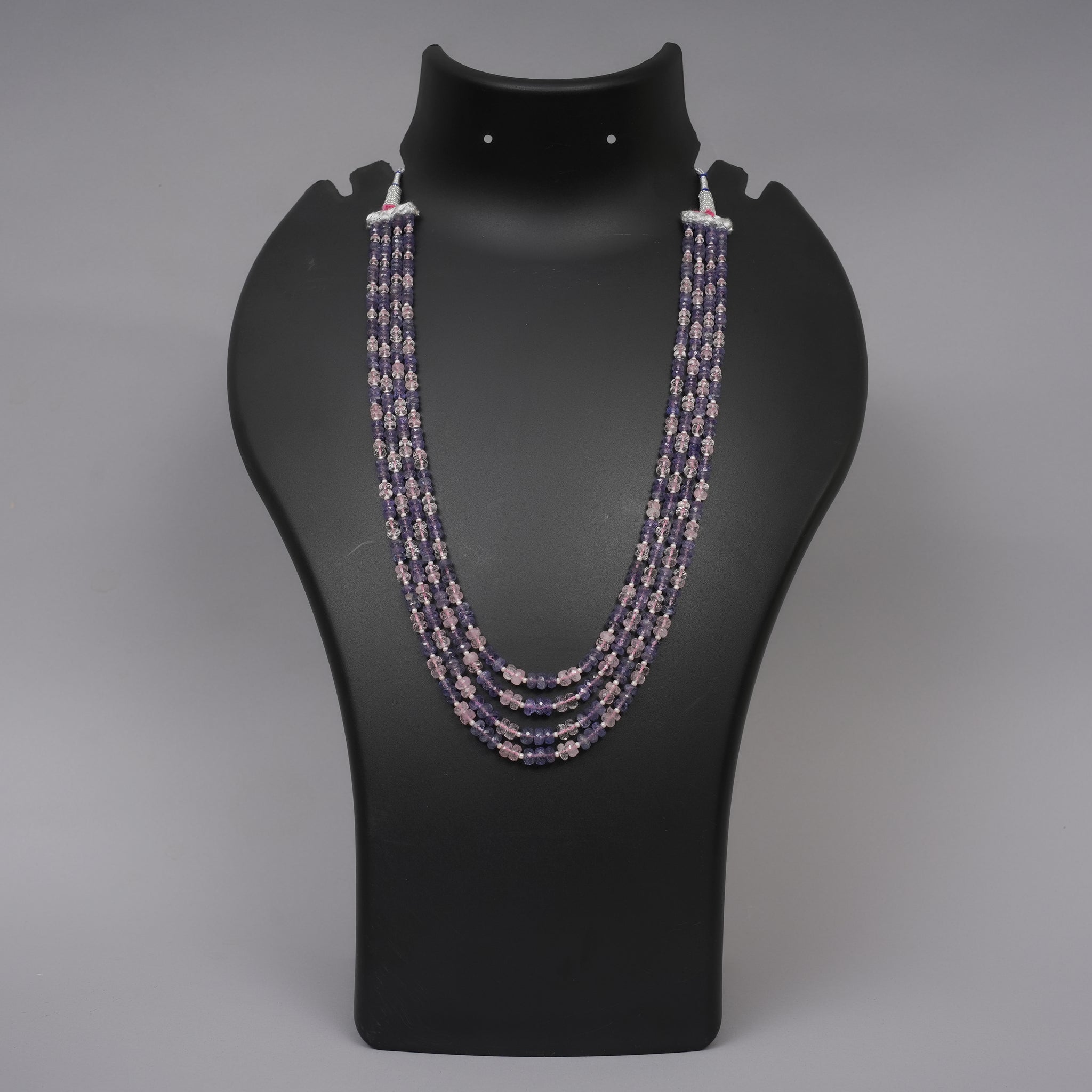Natural Tanzanite + Morganite Faceted Beads