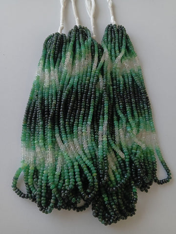 Natural Emerald Shaded Faceted Beads – 1 Strand